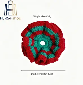 Handmade Crochet Scrunchies, Colorful Knitted Hair Ties, Soft Woolen Hair Accessories, Elastic Scrunchies for Thick Hair, Stylish Hair Scrunchies for Daily & Casual Use