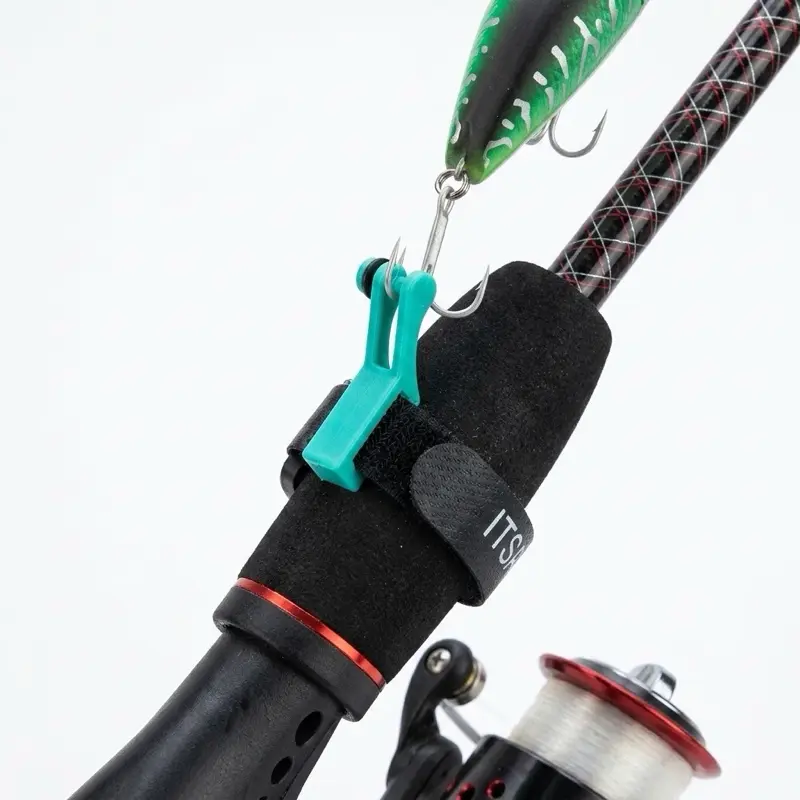 Katch Hook & Line Keeper (mini), adjustable to attach to any rod handle diameter, secures hooks and lures eliminating rod and reel damage, temporarily secures fishing line without making a loop, Protect your Gear…Katch More Fish!