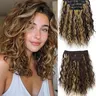 4 Piece Set Hair Clips Water Wave Wig Extensions Short Curly Waves Suitable for Women Daily Use Voluminous Hair Synthetic Wavy Hair Wavy Synthetic Hairpiece Clip On Hairpieces