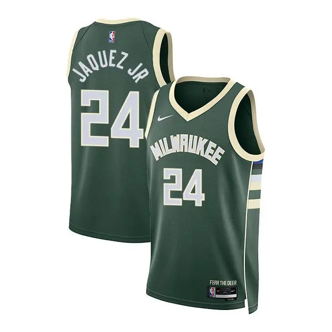 Nike 2022 Icon Edition Jaime Jaquez Jr Milwaukee Bucks Swingman Jersey