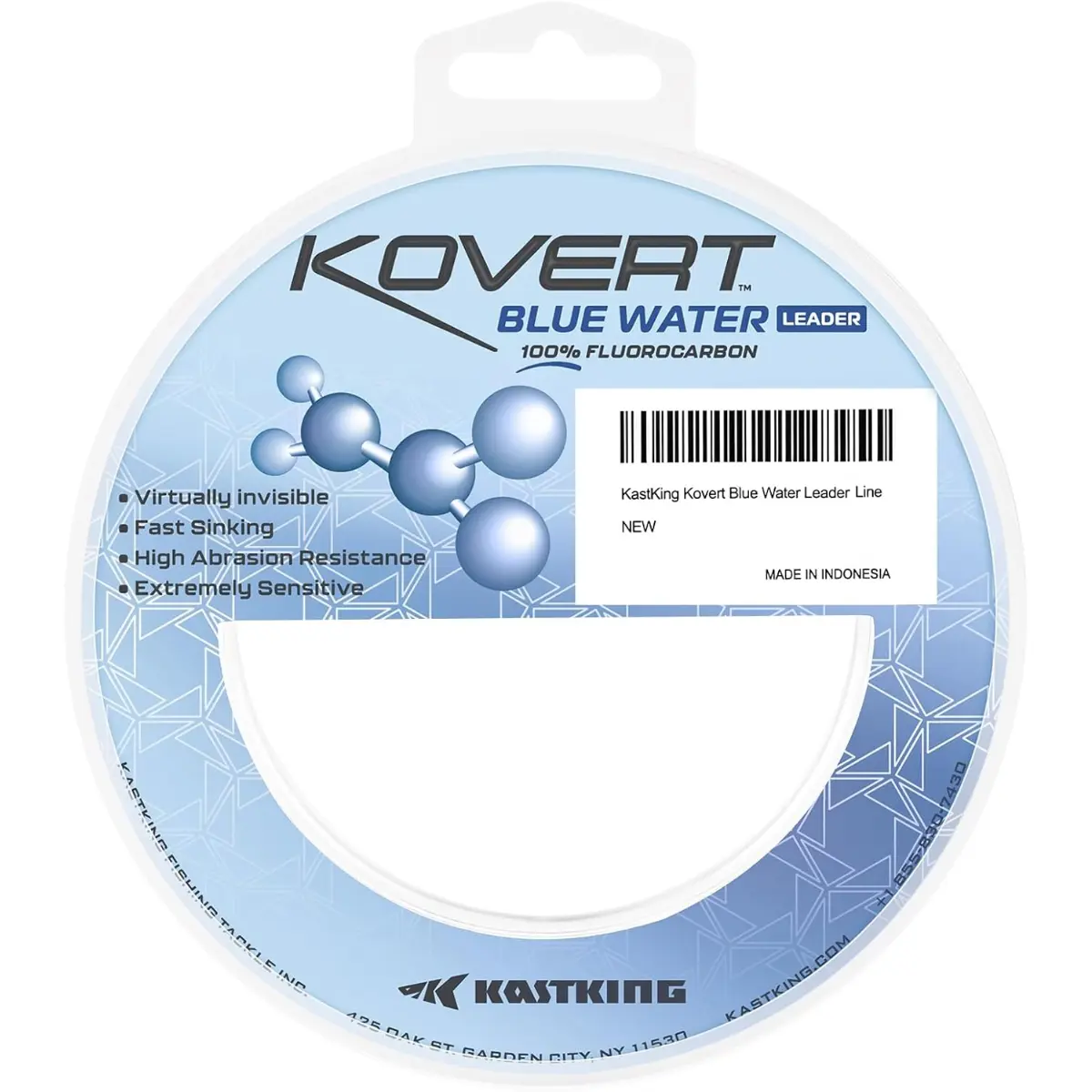 KastKing Kovert Blue Water 100% Fluorocarbon Fishing Leader Line for Heavy-Duty Saltwater & Deep-Sea Fishing, High Strength, Extreme Clarity, Ultra-Durable & Abrasion Resistance Fishing Line