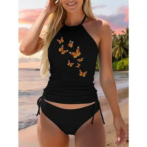 Flying Butterflies - Butterfly Lover Gardener Entomologist Two Piece Swimsuit