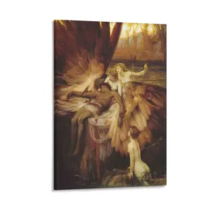 Draper's The Lament for Icarus Art Print Poster - Classic Canvas Wall Art for Interior Decoration of Bedroom And Living Room. Poster Canvas Wall Art For Bedroom Decor Bar Office Room Decor Gift