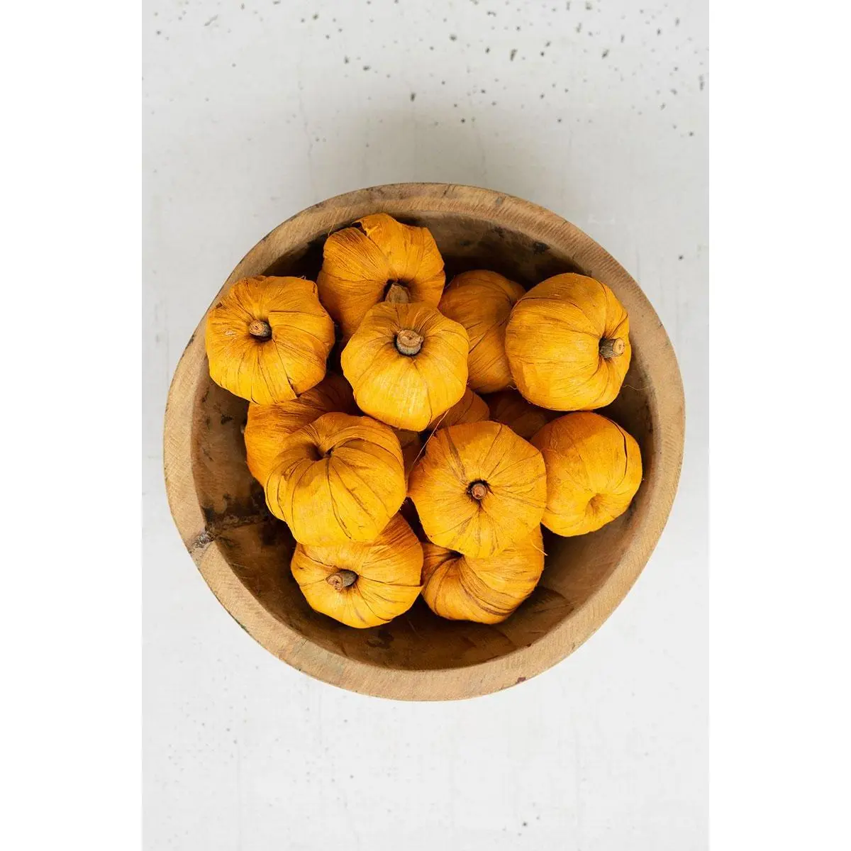 Bag Of Fifteen Dried Miniature Faux Pumpkins - Orange