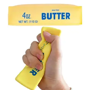 This soft, sticky butter bar squishy features slow-rising action & realistic texture! Perfect for stress relief, fidget play, relaxation, and gifting for all ages.