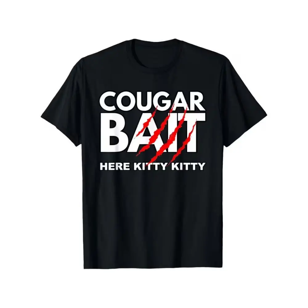 Women's 100% Cotton Cougar Bait Graphic T-Shirt - Smooth Seamless Short-Sleeve, Round Neck, Casual Regular Fit, Lightweight Solid Streetwear Top, Soft, Machine Washable
