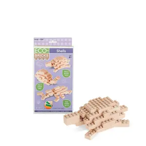 Eco-bricks Wooden Bricks 3 in 1 Shells Set - Natural, Creative & Guided STEM Craft