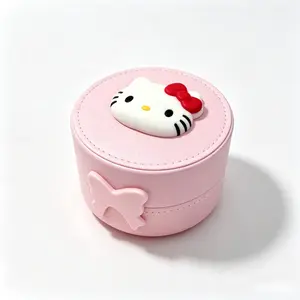 Viral TikTok Sanrio Hello Kitty Portable Storage Box Jewelry Box Kawaii Compact Travel Organizer for Earrings, Rings & Small Accessories
