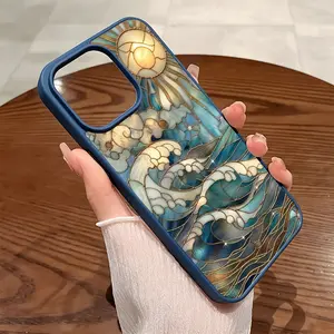 Premium Magnetic Phone Cases for iPhone11/12/13/14/15/16//17/Air/promax/Plus Art Sea Waves Sun Totem y2k cased MagSafe Ready, Anti-Fall, Springtok and Ultra-Thin Design |   Perfect for Everyday Use Protector Aesthetic Screen Protector