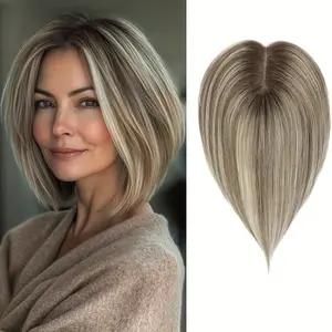 Hot Sell NEW Arrived 10-Inch Real Human Hair Wig, 360 °   Coverage, No Bangs, Upgraded Swiss Base, Suitfor Thinning Hair, Women'S Hairpiece, Straight Style, Natural Appearance, Weed Elegance, Wig for Thinning Hair