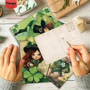 Vintage St Patrick's Day Greeting Card, 32pcs/set Lucky Themed Greeting Card, DIY Message Card, Wall Sticker, Home Decor, Gift Ideas