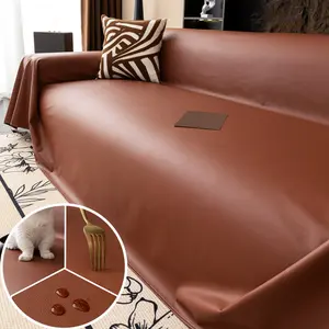 Luxury Imitation Soft Leather Sofa Cover, Plush and Stylish Anti-Hair Waterproof Cat Scratch Resistant Couch Protector