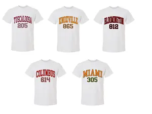 College Area Code T-Shirt Football T-Shirt Comfy Cotton Blend Shirt Unisex