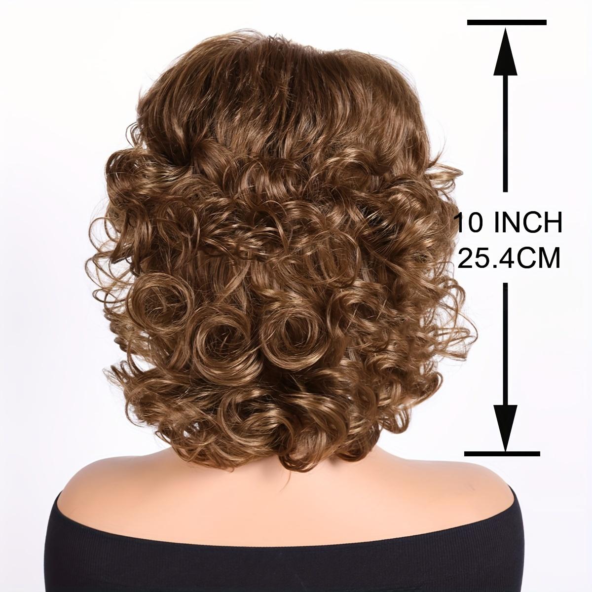 10-Inch Short Curly Wig with Side Bangs And Wavy Hair