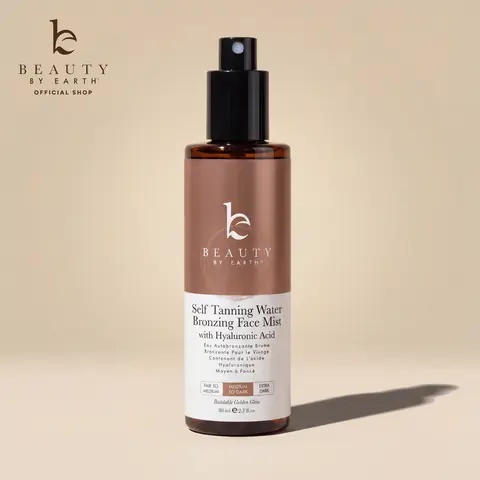 Beauty by Earth Self Tanning Water Bronzing Face Mist - Hydrating Hyaluronic Acid Face Tanner for Streak-Free Moisturizing Sunless Bronze USA Made for Sunless Tanning Bronzed Glow Cruelty Free