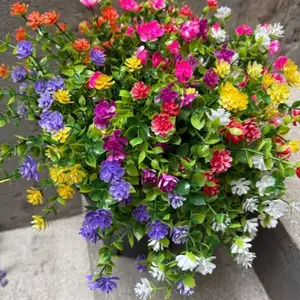 Colorful Eucalyptus Camellia Artificial Flower Decorative Potted Tree Plants, UV Protection, Ideal for Indoor Outdoor Decor, Home Hotel Garden Wedding Resort