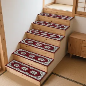 Non-Slip Stair Carpet, Step Protection Carpet, Decorative Bordered Stair Mat for Home Decoration & Bedroom Accessories - Suitable for Indoor, Outdoor Stairs & Multiple Scenarios, Non Slip Rugs