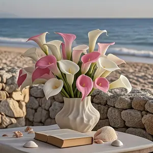 Exquisite pink and cream daffodil bouquet set, lifelike and delicate bouquets, perfect for Valentine's Day, weddings, engagements, birthdays, parties, garden, and patio decorations