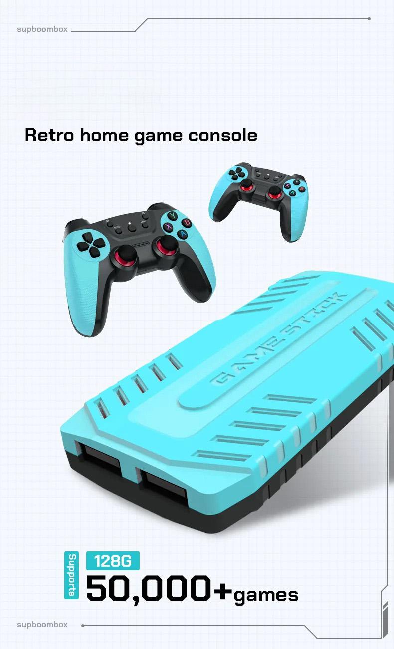 Wireless Game Stick Retro Gaming Console S905 128G 50,000+ Games Support 40+ Classic Emulators For PS1/PSP 4K HDMI Kid Gifts