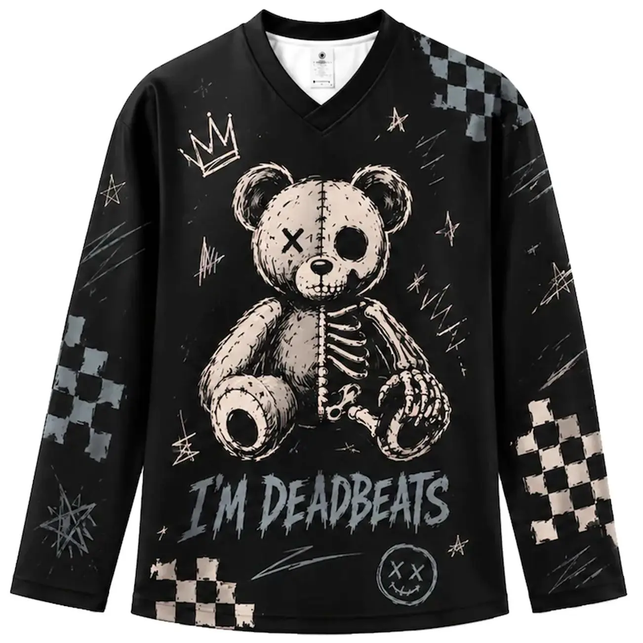 Zeds Dead Deadbeats Hockey Jersey – Dark EDM Rave Jersey, Emo Bass Music Streetwear & Gothic Festival Hockey Jersey B0