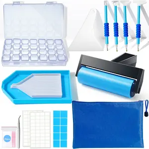 DIY Diamond Painting Tool Kit, 28-Grid Storage Box Set, Includes Drill Press, Drill Pen Series, Essential Craft Supplies