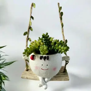 Lady Face Planters Head Planter Indoor Outdoor Planter Housewarming Centerpiece Unique Hanging Design for Home Decor