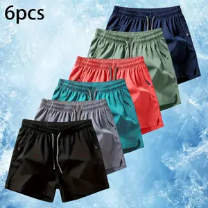 Men's Ultra Light Running Pants 6-piece Set - Summer Sports Quick Drying Breathable Thin Style Solid Color Drawstring Texture Anti Wrinkle Fitness Men's Wear SpringStatements Activewear Bottoms