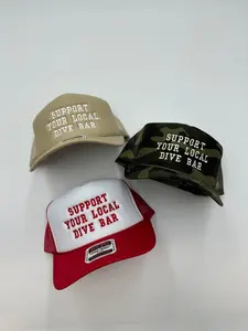 Otto Support Your Local Dive Bar Unisex 5 Panel Trucker Hat with Adjustable Back Strap Fully Embroidered Design