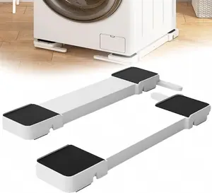 Portable Washing Machine Sliders Stand for Moving, Kitchen Household Appliance Sliders/Rollers, Movable Adjustable Base, Load Bearing 300kg(Milk,23.6 inches)