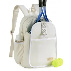 Tennis Bag for Women Girl, Stylish Quilted Tennis Pickleball Racket Backpack with Wet Pocket, Women Weekend Bag for Travel