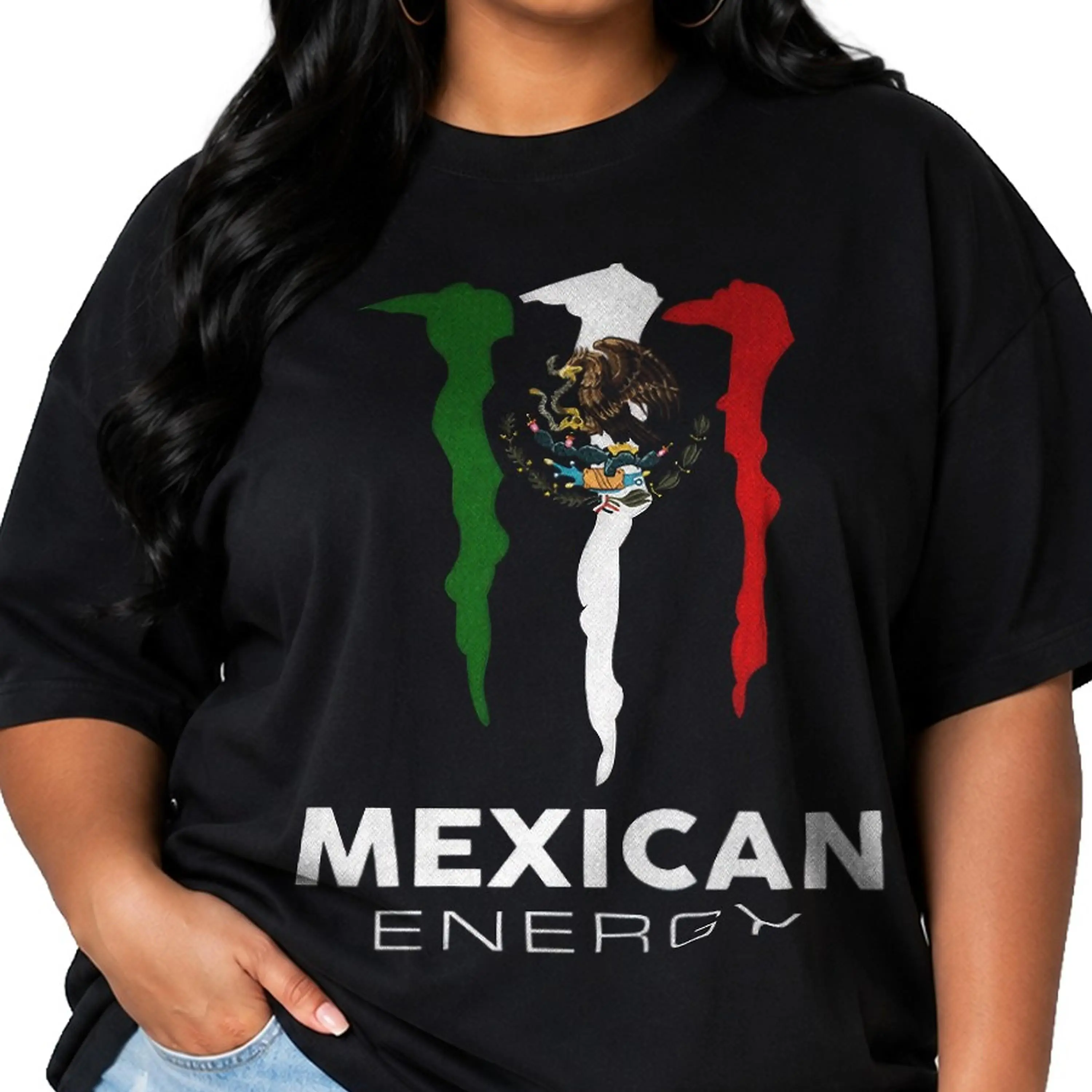 Mexican Energy T-Shirt, Mexico Pride Tee, Mexican Flag Graphic Shirt, Patriotic Unisex T-Shirt, Casual Streetwear, Gift for Women