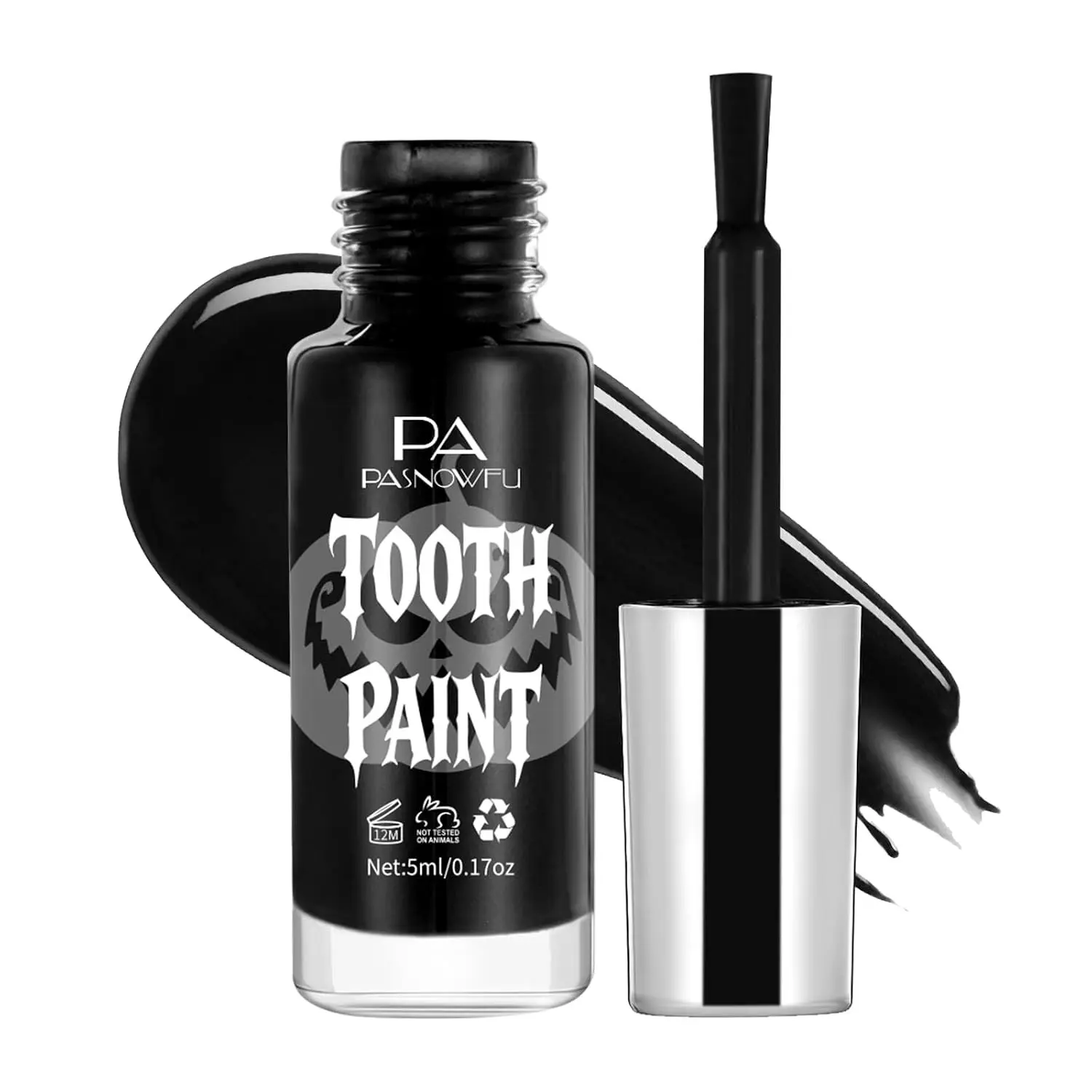 Professional Teeth Black Paint for Cosplay & SFX Makeup, High Coverage Quick-Dry Non-Toxic Formula, Easy Apply & Remove for Adult Halloween Makeup Stage Performances