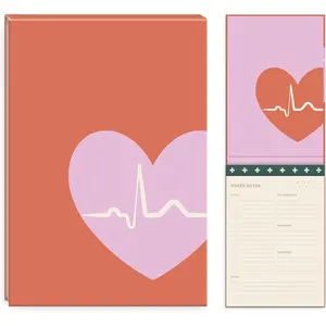 Large Notepad with Hardcover and Flip Top Stand - 60 Perforated Sheets with Artwork, 6.875" x 10" -  Duty  Heart (82081)