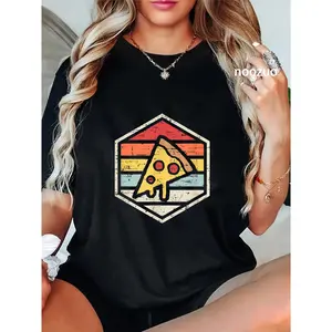 100% Cotton Retro Pizza | Junk Food T Shirt T-Shirt