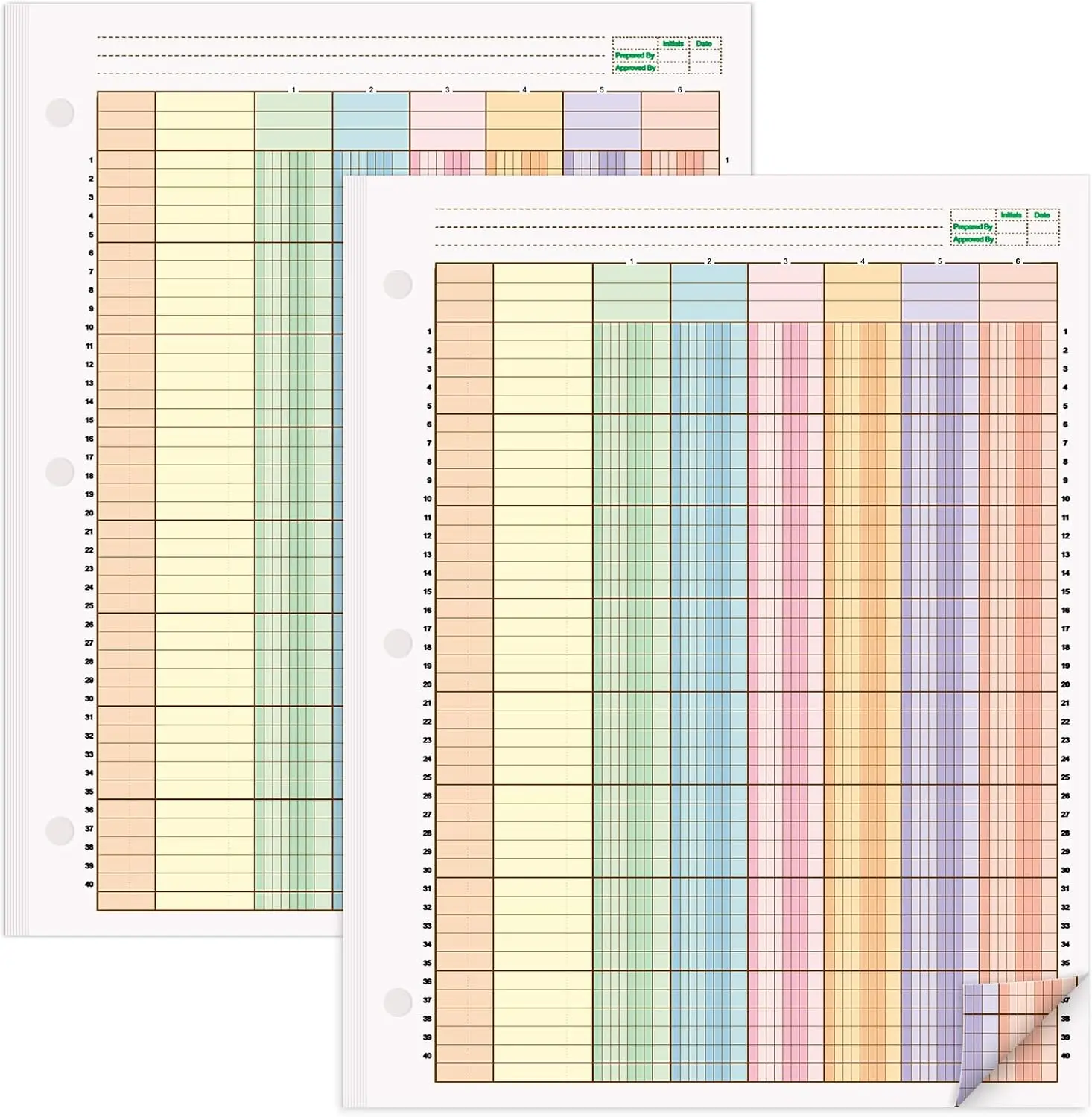 GISGFIM 2 Pads 100 Sheets Columnar Analysis Pad 3 Hole Punch Accounting Ledger Book 8.5" x 11" Ledger Paper Pad Double Page Format Columnar Pads for Business Bookkeeping & Data