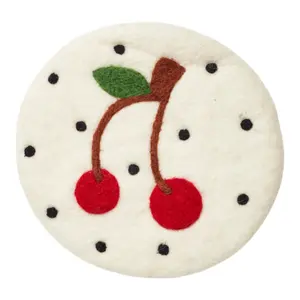 Wool Trivet - Mary Engelbreit Cherries