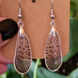 Real Spotted Lanternfly Wing Earrings