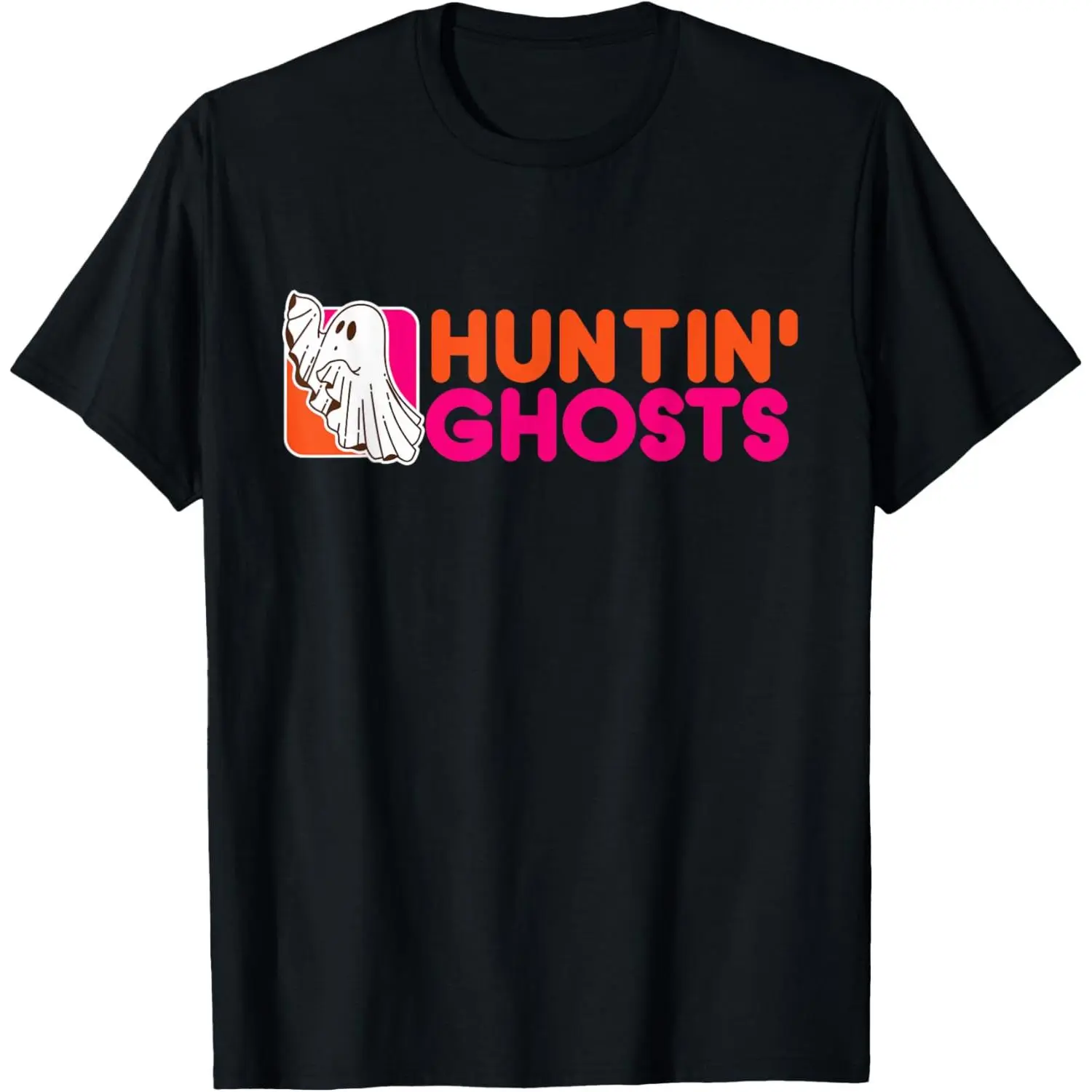 Men's Ghost Hunter Graphic Crew Neck Cotton T-Shirt - Paranormal Fans' Casual Streetwear, Lightweight, Sweat-Absorbing, Breathable, Skin-Friendly, Classic Cuff Sleeves, Vivid Print, Reinforced Stitching, All-Season Wear, Normal Type