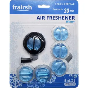Car Air Fresheners Vent Clips 6 ct, Winter Scent, Long Lasting Up to 180 Days, Car Odor Eliminator