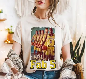 Michigan Wolverines Fab Five Basketball Legends T-Shirt/Sweatshirt, The Fab 5 Basketball T-Shirt, Unsiex T-Shirt