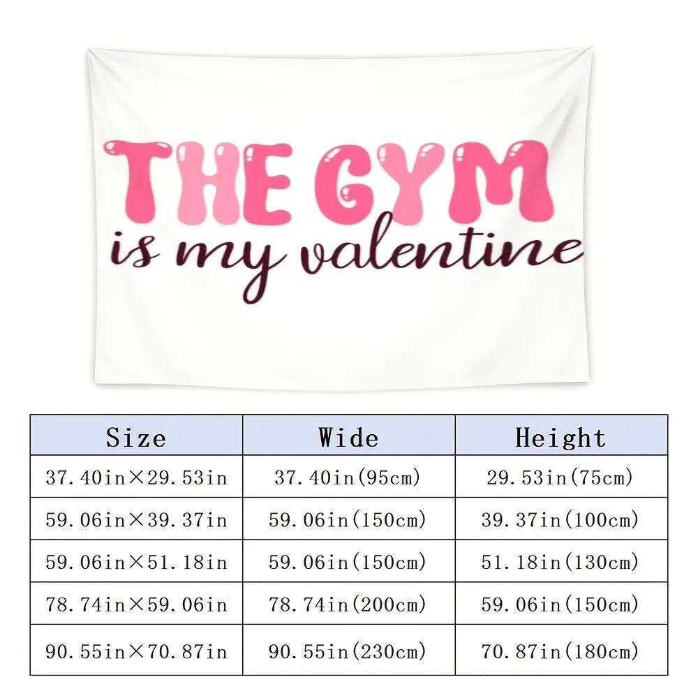 Peach Pink 2D Non-Electric Lettering & Gym Digital Print Photo Cloth Tapestry Mat - Wrinkle Resistant, Fade-Proof Linen, Machine-Washable Home Decor for Wedding, Anniversary Backdrops