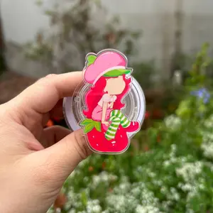 Strawberry Shortcake Girl MagSafe Phone Grip – Cute Retro Cartoon Magnetic Pop Socket & Kickstand – Kawaii Aesthetic Phone Holder Gift for Girls
