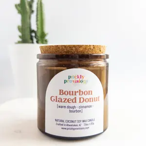Bourbon Glazed Donut Candle | Warm Donut + Bourbon | Recycled Glass Jar