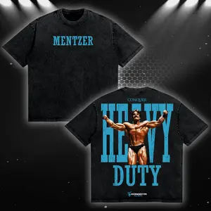 MENTZER "HEAVY DUTY" 001 Oversized Washed T-Shirt Men Workout Fitness, Gym Apparel, Workout Wear, Training Men's Top, Aesthetic Shirt, Discipline, Strength, Focus