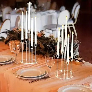2pcs acrylic 5-arm candlestick, transparent ornaments, used for wedding and table decoration, wedding decoration, party decoration, party bag.
