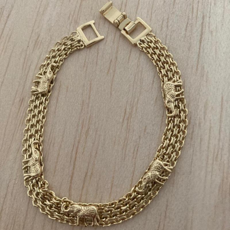 Lucky Elephant Bracelet Women Adjustable Gold Plated Jewelry Gift for Friend