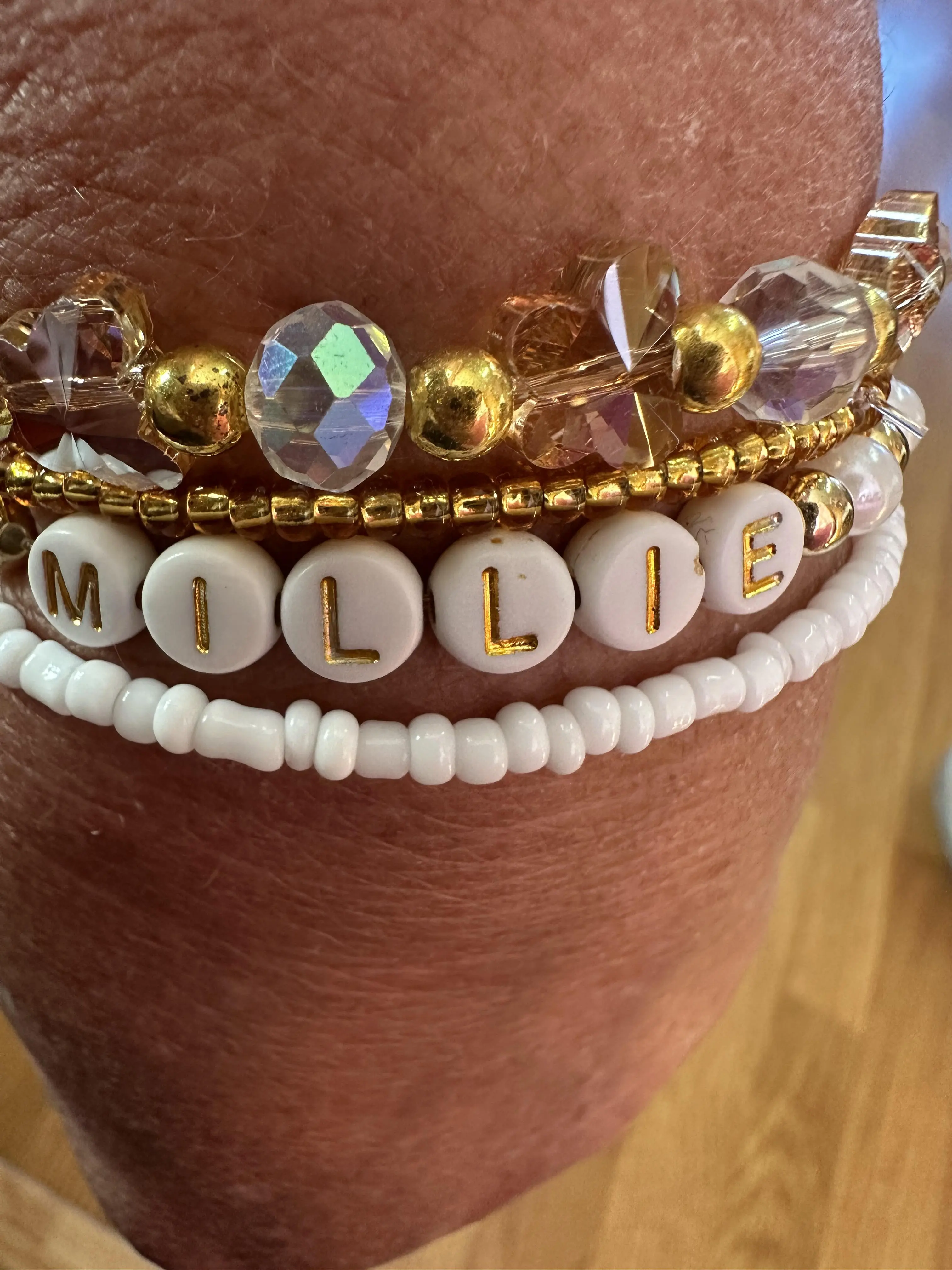 Personalized Customized Name Bracelet - Plastic Beads, Female Accessory pink pura bracelet jewelry
