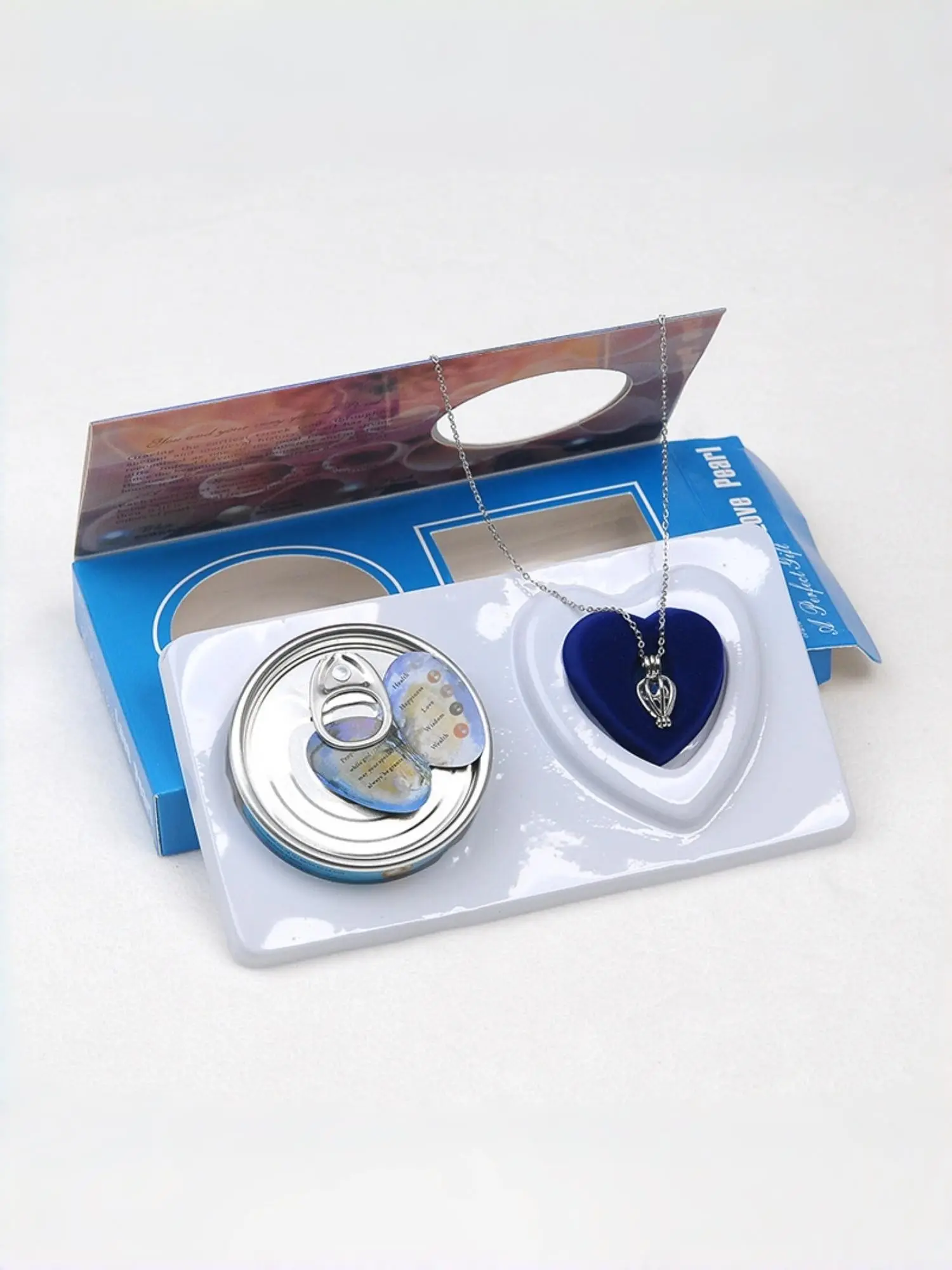 Stress Relief Freshwater Pearl Gift Set, Vacuum Pack Oyster Can Metal Pearl Chain Necklace Pendant, Holiday Birthday Valentine's Day Present