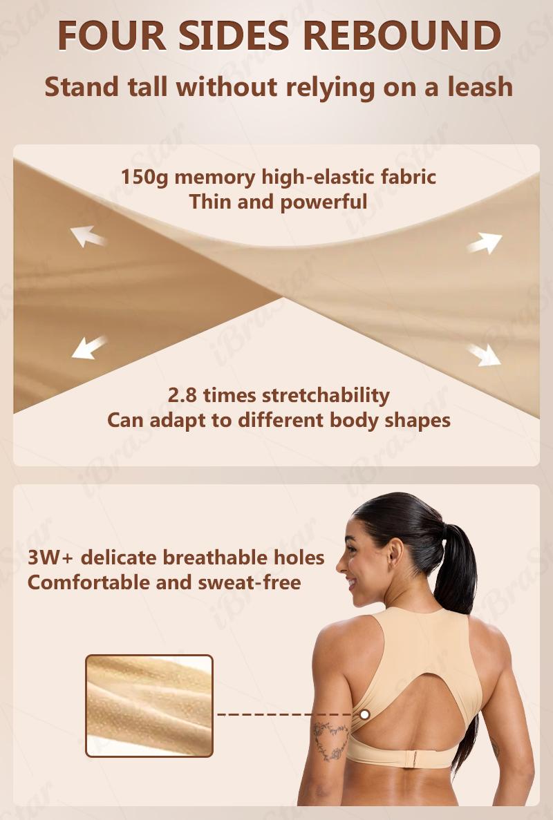 【Postural correction】Soft Breathable Wireless Sports Bra - Women's Full Coverage, Non-Removable Moulded Cups | Beige Yoga Gym Daily Fitness Activewear 【Postural correction】Soft Breathable Wireless Sports Bra - Women's Full Coverage, Non-Removable Moulded Cups | Beige Yoga Gym Daily Fitness Activewear