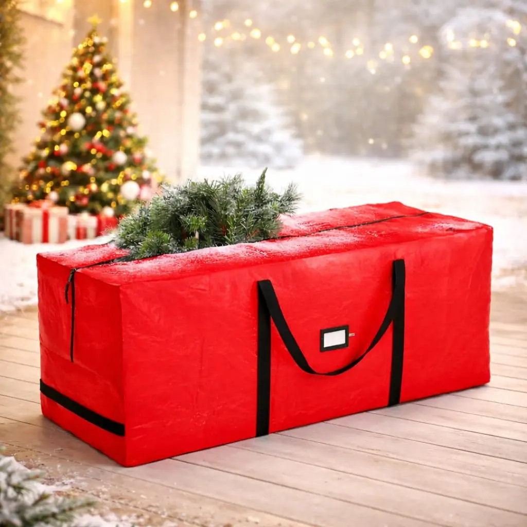 Modern 7.5 Ft Artificial Christmas Tree Storage Bag, Heavy-Duty Waterproof Home Organizer with Zipper & Carry Handles for Dust & Moisture Protection